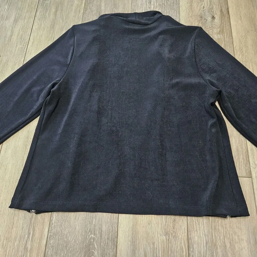 Chico's Travelers Navy 3/4 Sleeve Open Front Cardigan Women's Medium 8 Size 1